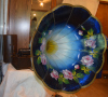 an image of Edison Home Phonograph With Blue Morning Glory Horn