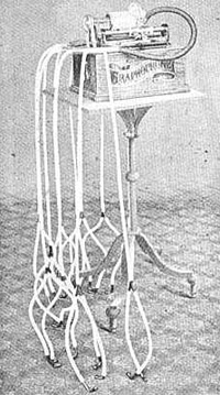 Edison phonograph with listening tubes